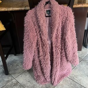Wild Fable Women's Shaggy Sherpa Faux Fur Open Front Jacket w pockets -Size XL